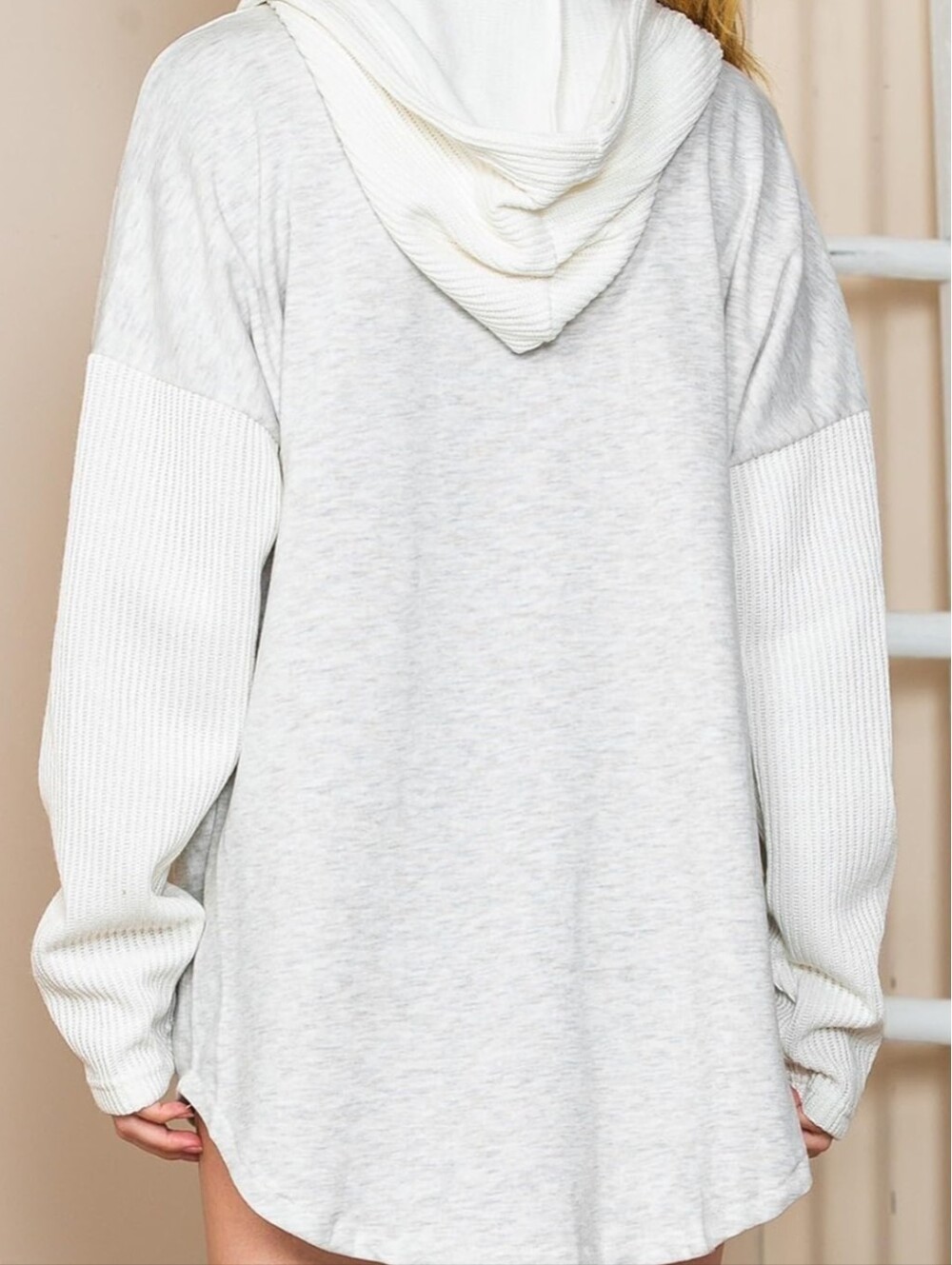 SHEWIN White Hoodie Sweater - Picture 5 of 5